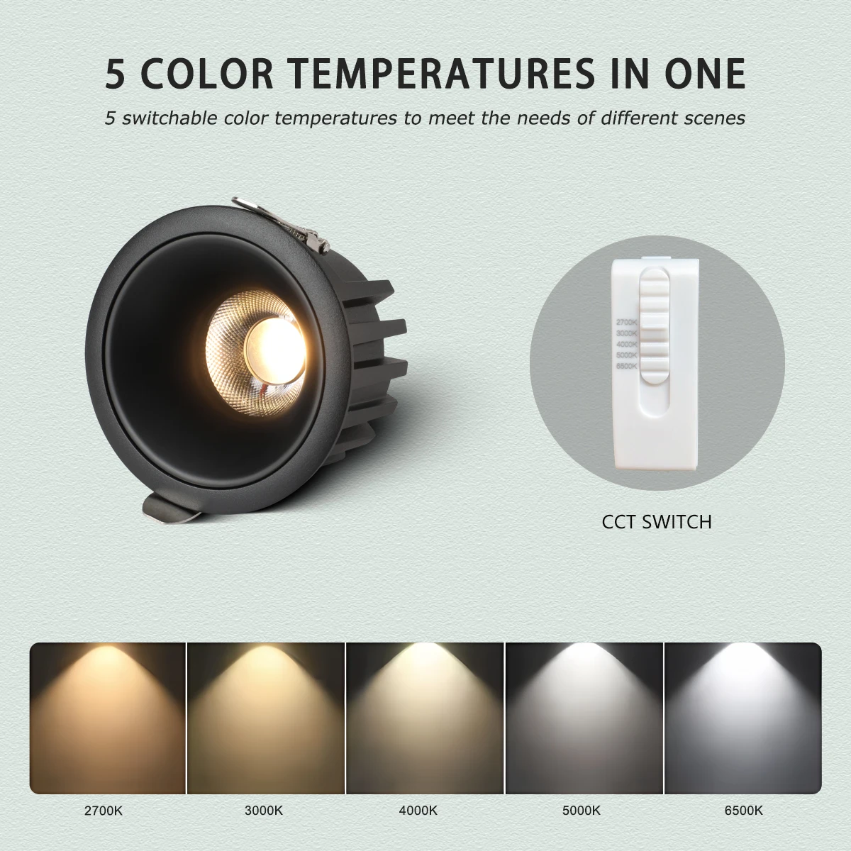 راحة LED ضوء السقف 5 CCT للتحويل تويا زيجبي دالي المادة الذكية أبيض أسود غرفة المعيشة غرفة نوم المطبخ النازل