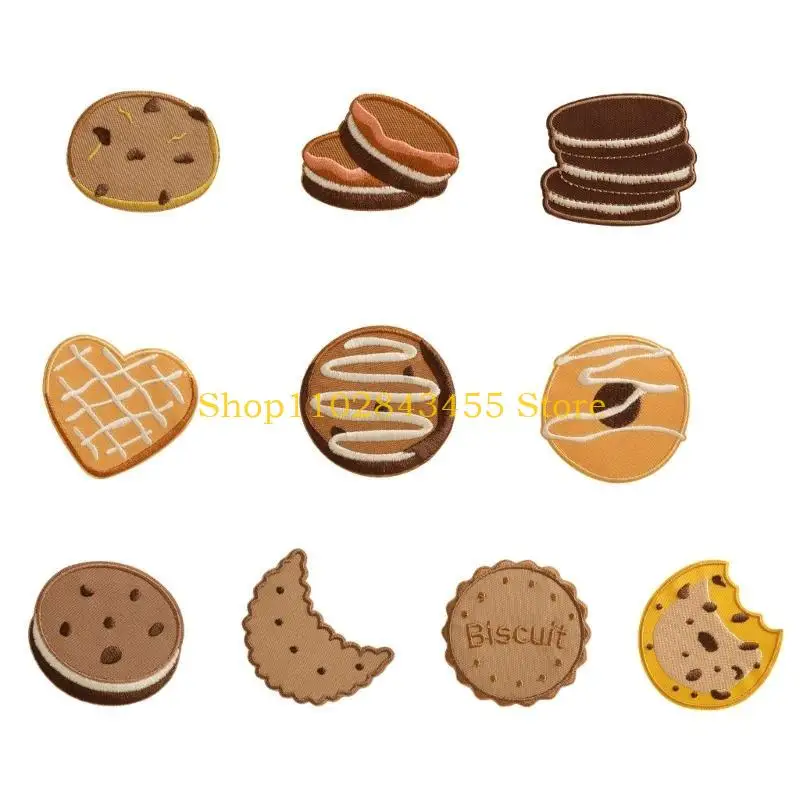 

49MC Set Of 10 Lovely Cookie Theme Cloth Patches Repair Patches With Adhesive Backing For Decorating Garments And Accessories