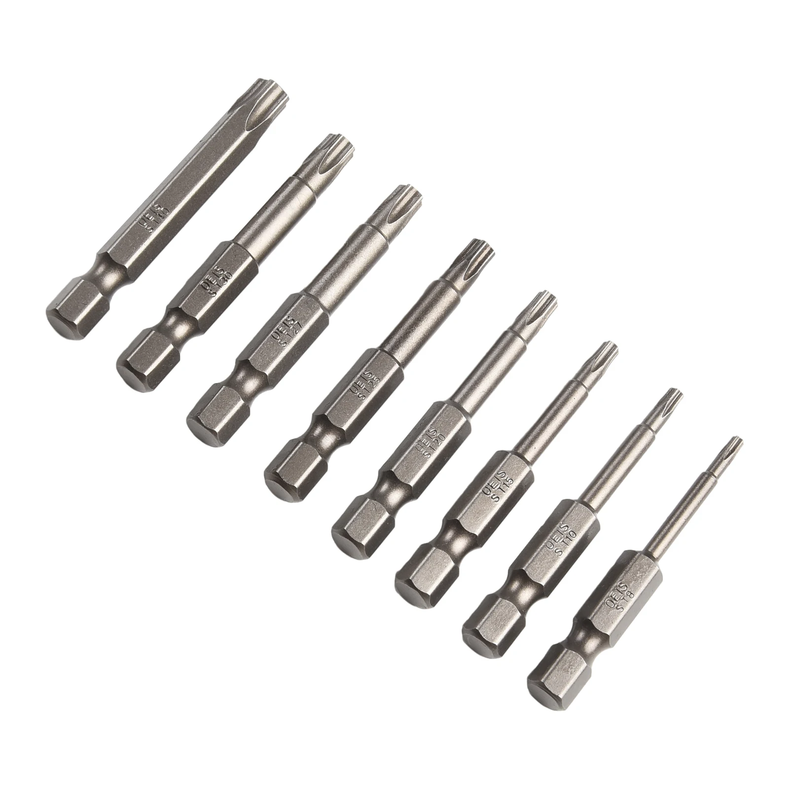 8pcs Torx Screwdriver Bit Five-pointed Star 50mm Length Alloy Steel For Electric Screwdrivers Screwdrivers Drills Hand Tool