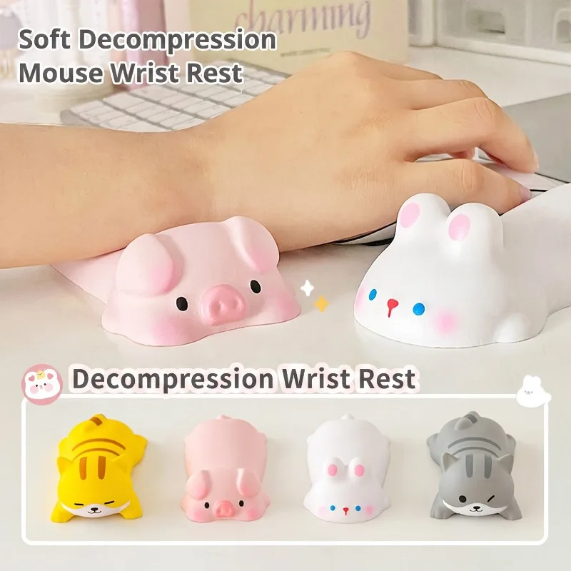 Ergonomic Wrist Rest Support - Cute Slow Rising PU Mouse Pad - Perfect for Computer Desks & Office Supplies