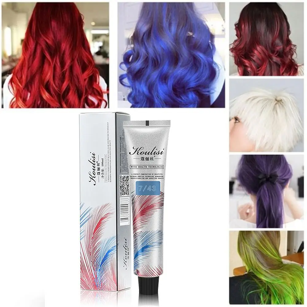 50/92ML Hair Dye Tint  Semi Permanent Hair Coloring Cream 6Colors Hair Care Styling Tools Women/Men Fashion Natural Easy to use