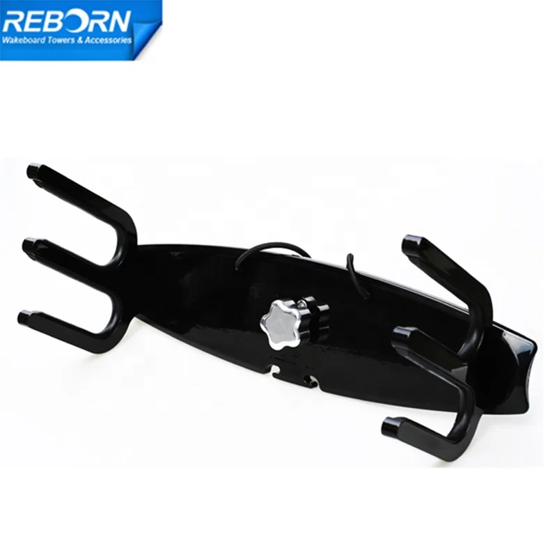 Reborn Quick Release Waterski Rack Black Coated Aluminium Wakeboard Tower Rack