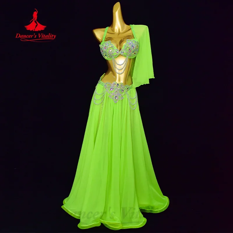 Bauchtänzerin-Kostüme für Damen, hochwertiges, maßgeschneidertes Strass-Performance-Set für Bauchtanz, orientalisches Tanz-Wettbewerbsoutfit