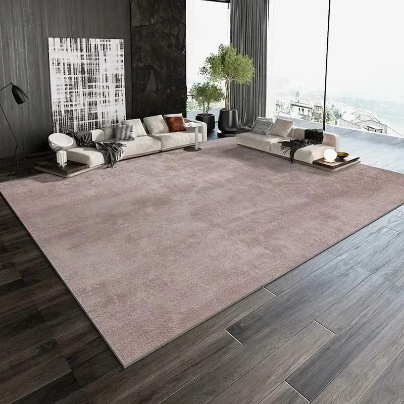 Minimalist Solid Dusty Pink Floor Carpet, Elegant Matte Plain Texture Pattern Print, Large Area Rug for Living Room Bedroom