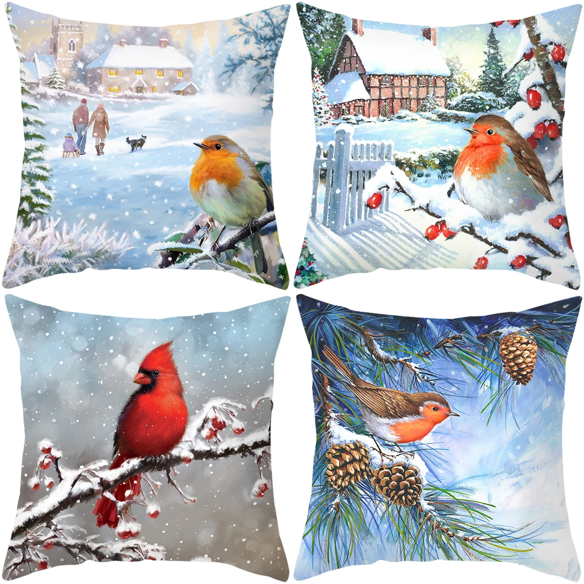 Christmas Snowman Cushion Cover 2025 Merry Christmas Decorations for Home Navidad Cristmas Pillowcase Xmas Gifts New Year 2026