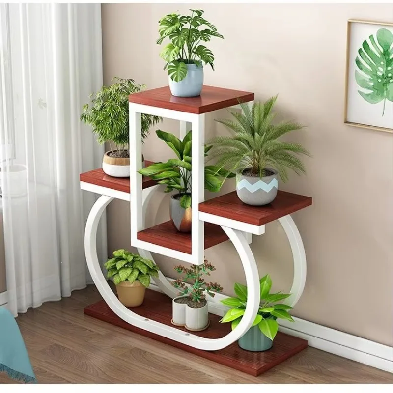 DSA creative wrought iron flower stand balcony floor-to-ceiling multi-layer flower stand indoor living room household flower