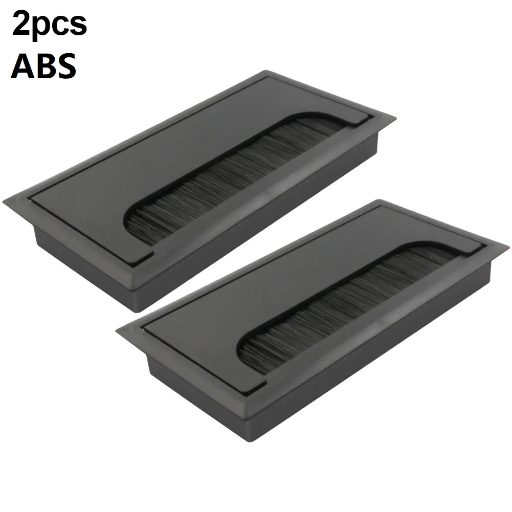 Rectangular Wire Cable Hole Cover for Desk Use to Conceal and Route Cables Efficiently on Office Tables and Work Surfaces