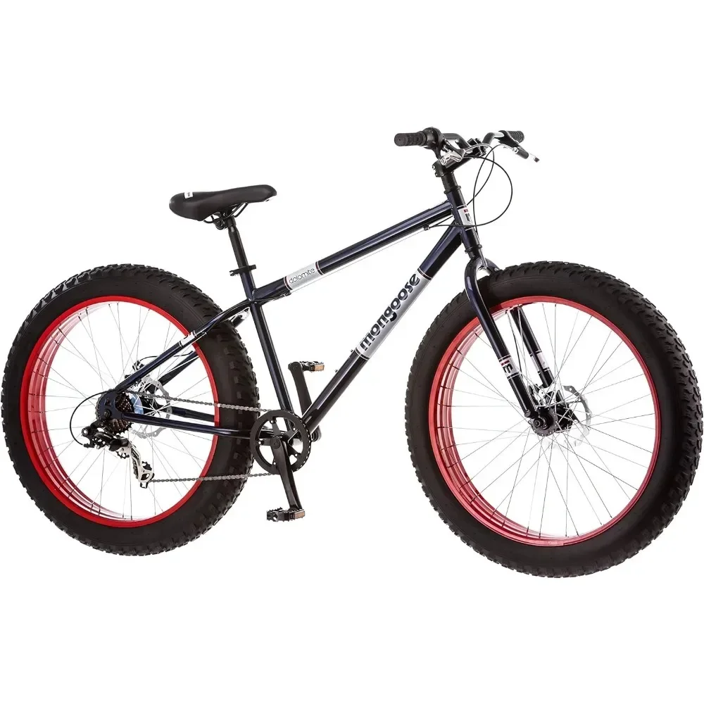 

tt for Tire Mountain Bike, Men and Women, 26 Inch Wheels, 4 Inch Wide Knobby Tires, 7-Speed, Adult Steel Frame