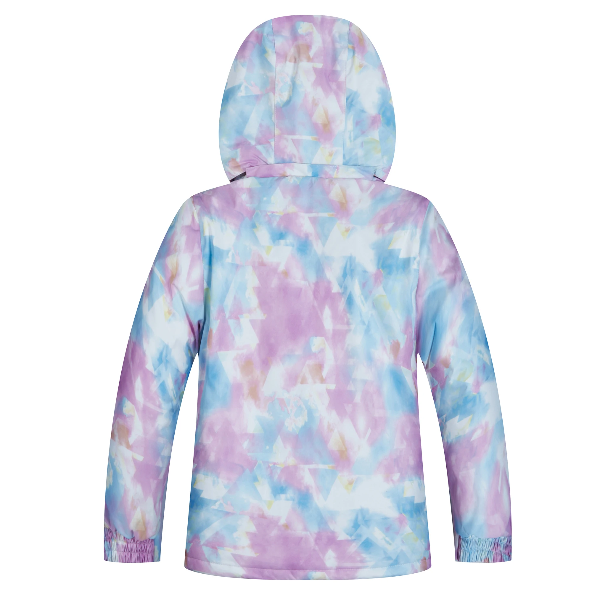 Girls Skiing Jacket Warm Hooded Watercolor Printing Snowsuits Children's Winter Ski Wear for Snowboarding/Double Board Sports