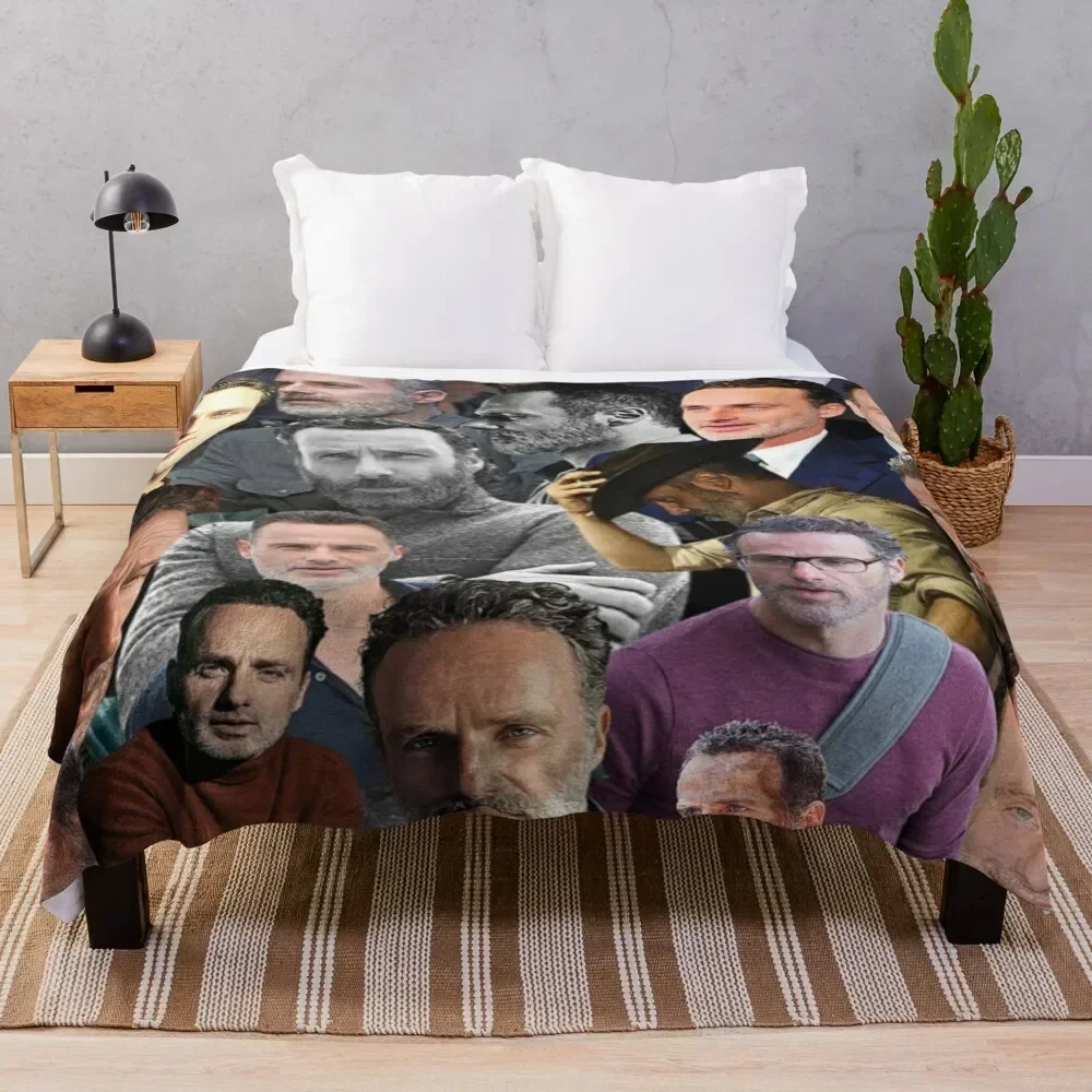 

andrew lincoln photo collage Throw Blanket Soft Bedroom Blanket for Night Sleeping