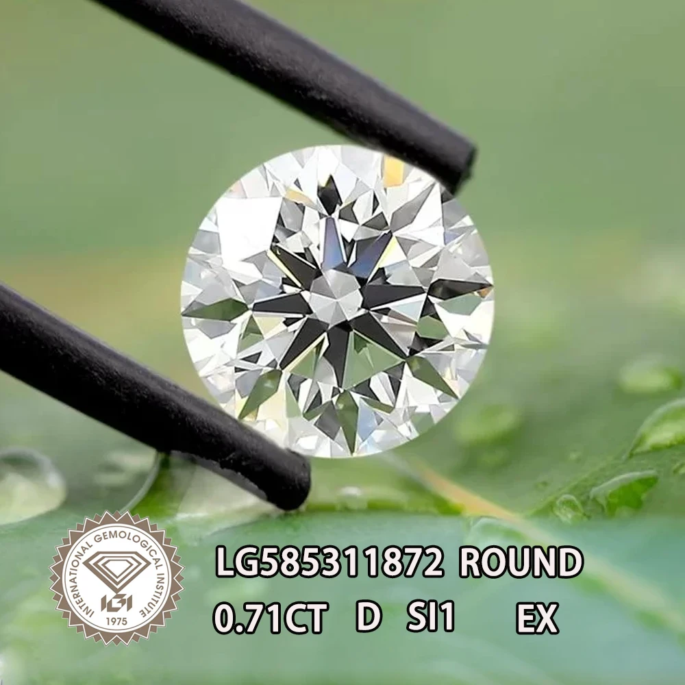 Lab Grown Diamonds 0.71 CT D Color SI1 Clarity IGI Certified Round cut CVD HPHT Loose Diamonds for Custom Diamond Jewelry