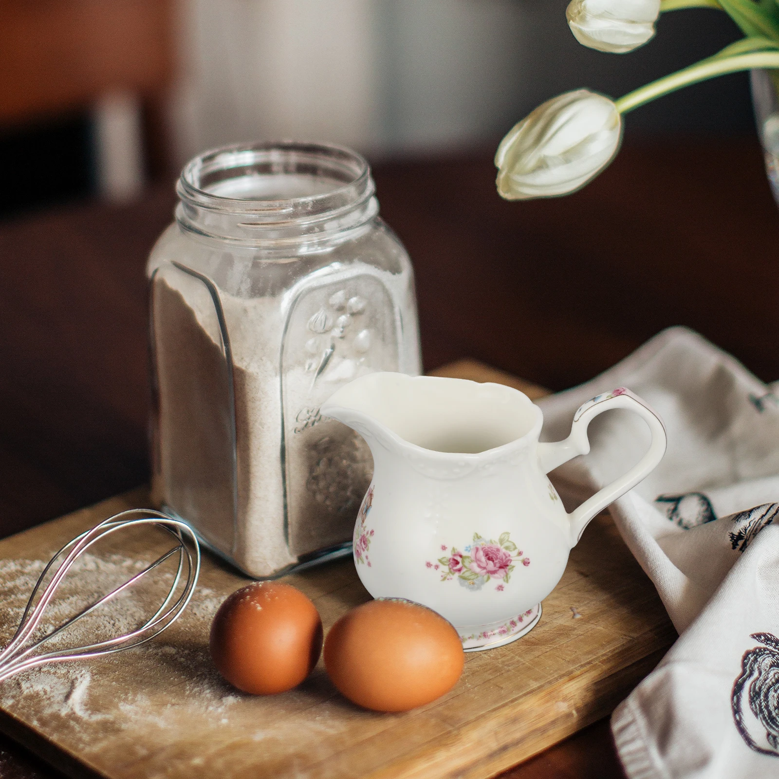 

Ceramic Milk Cup with Handle Premium Quality Heat Insulated Coffee Cup for Kitchen Use Dishwasher Safe Exquisite Milk Pitcher