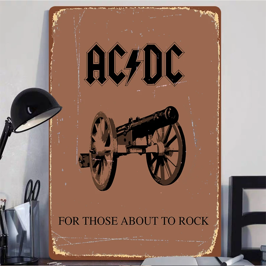 ACDC For Those About To Rock Vintage Metal Wall Art Decorative Iron Poster For Music Fans