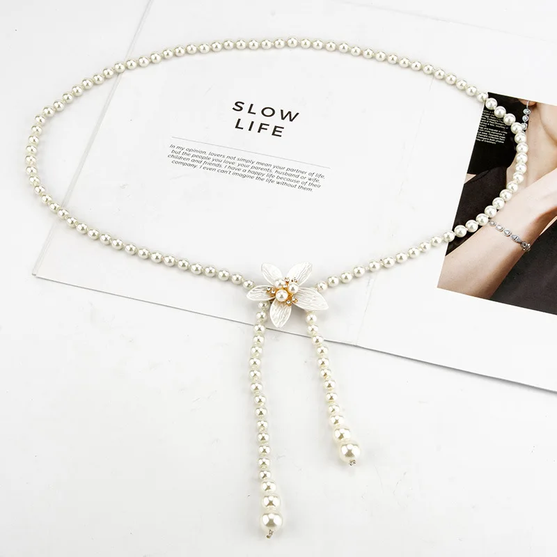 Women's Waist Chain Dress Slim Decorative Chain Floral Pattern Body Chain for Dresses Slimming Waist Belt