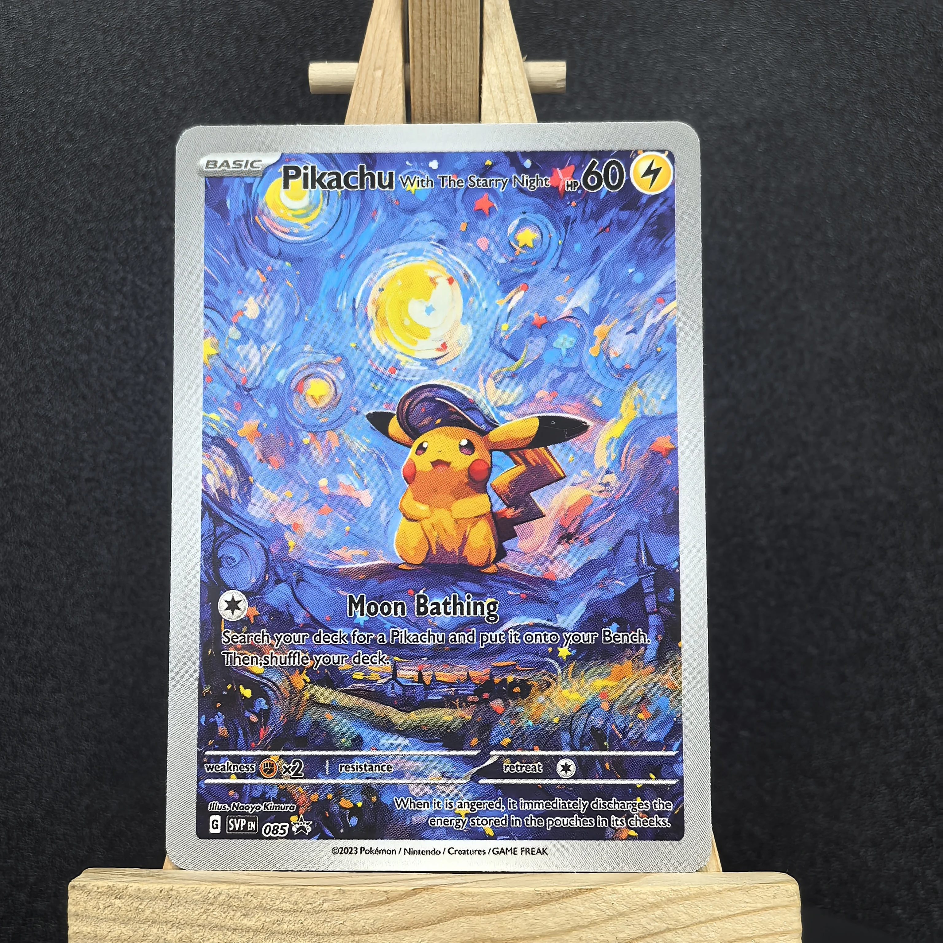 

Van Gogh Museum Pokemon Cards PTCG Anime Van Gogh 085 Pikachu RARE Self Made Single Cards Classic Game Anime Cards Gift Toys