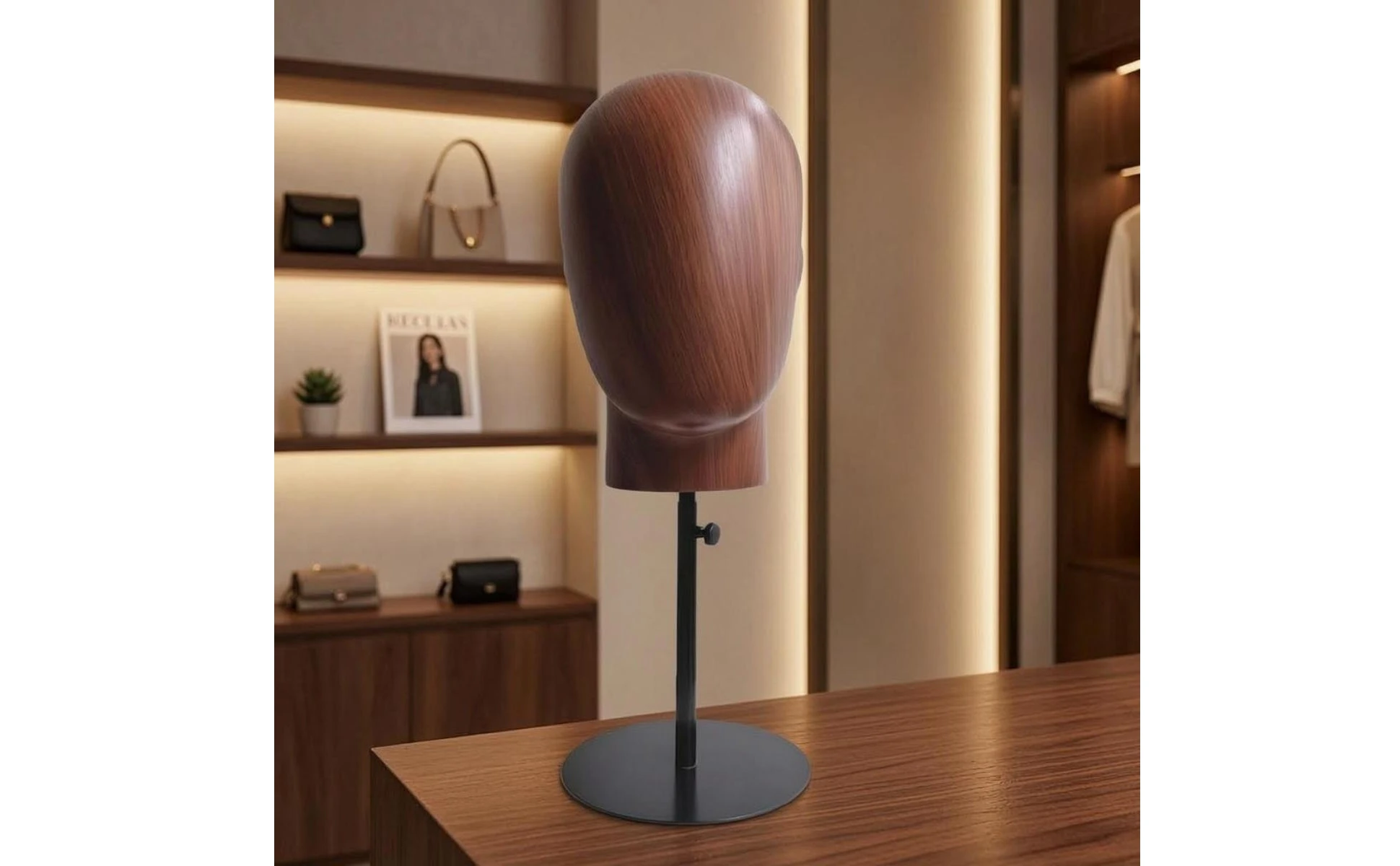 Head-Shaped Display Stand Adjustable Height Hairpiece Stand Hat Display Head Metal Pole Beauty Supply Round Base Head-Shaped Display Stand Adjustable Height Hairpiece Stand Hat Display Head Metal Pole Beauty Supply Round Base