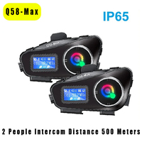 Q58 Max Motorcycle Helmet Bluetooth Intercom Multi-Scene Mixed Music Sharing Intercom Distance 500 Meters IP65 Wprooaterf