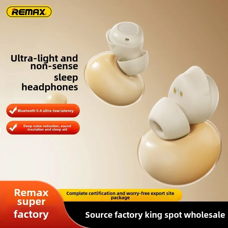 

Remax Bluetooth 5.4 sleep headset, soft plug in ear sleep compact wireless headset