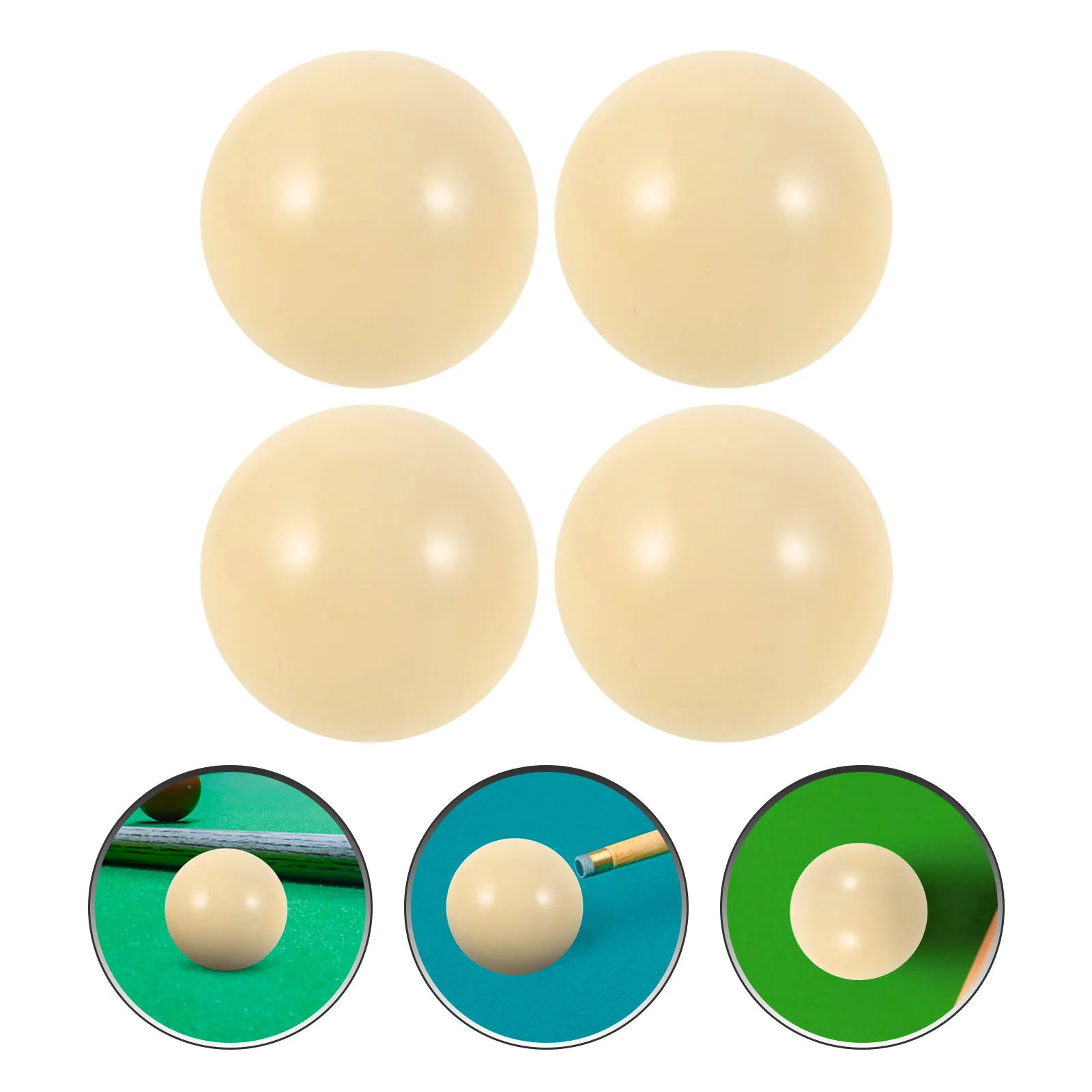 

4Pcs 2 Inch White Pool Cue Balls Resin Material Pure White Finish Even Weight Distribution for Amateur Players Practice and