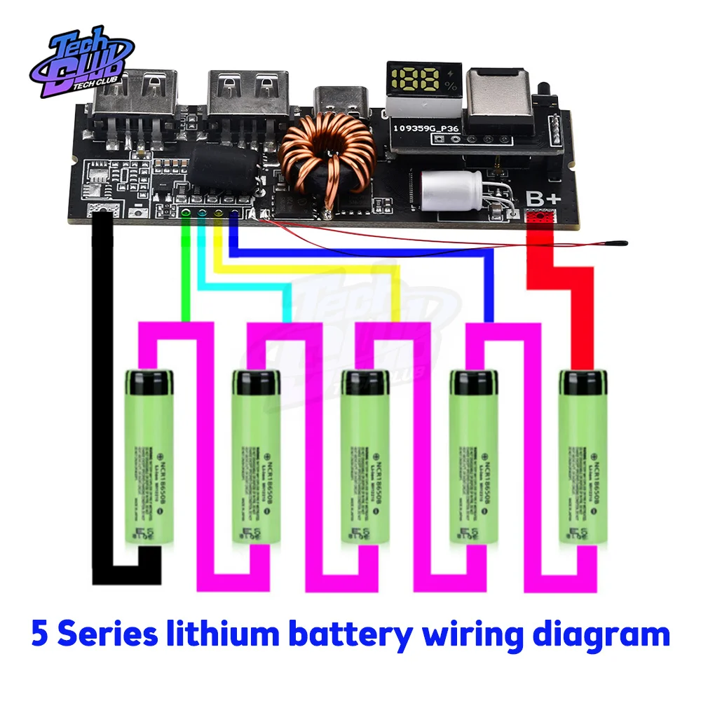 QC4.0 QC3.0 LED Dual USB PD szybka ładowarka Micro/type-c przenośny powerbank USB 18650 moduł ładowarki płyta ochronna temperatury