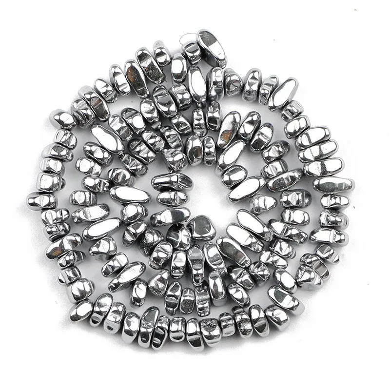 4–8 mm schwarze Gallensteine-förmige Perlen, plattiert, farbiges schwarzes Erz, verstreute Perlen, DIY-Armband, Halskette, Zubehör, Perlen im Großhandel – Detail 6