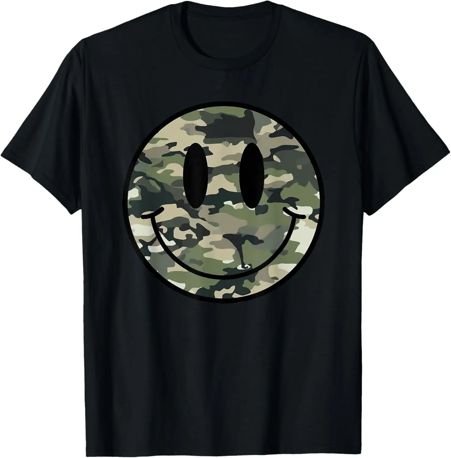 Camouflage Old Camo Happy Face T-Shirt