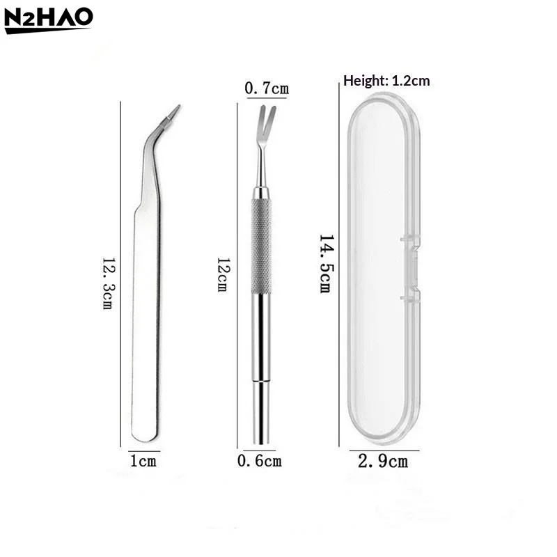 1Set Portable Tick Removal Tweezers Painless Tick Remover Tool For Dogs Cats Pets Human Tick Extractor Accessories
