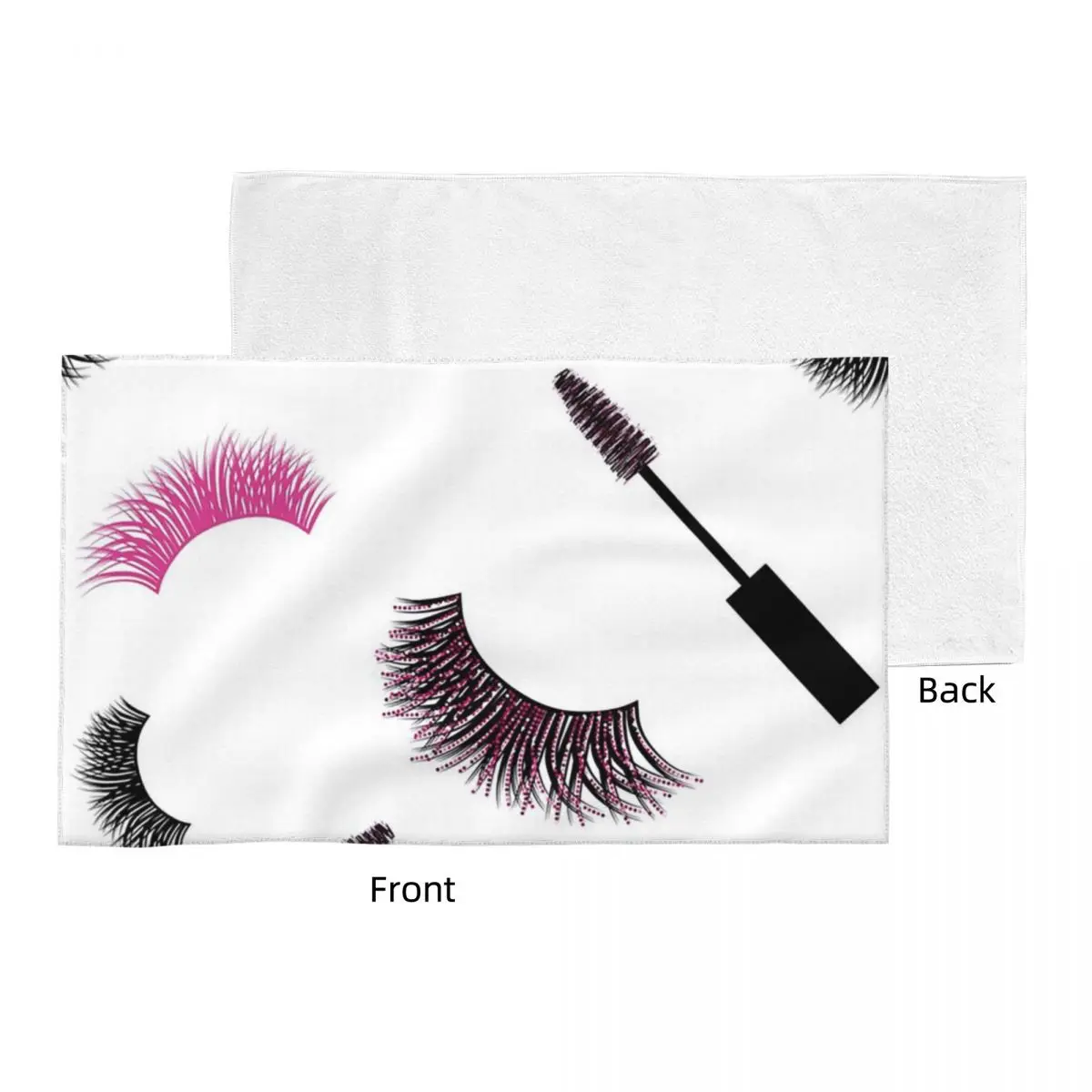 Custom Lashes And Mascara With Pink Glitter Pattern Soft Face Towel Quick Dry Pool Bath Cotton Towels Absorbent