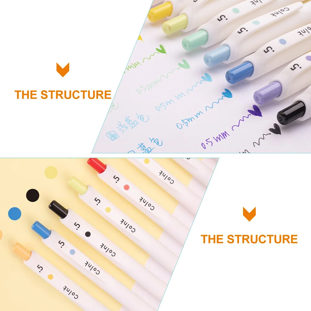 

10Pcs Compact Gel Pen Set Multi-Function Writing Pen Smooth Fast-Dry Drawing Marking Tools for Students Convenient Students Pens