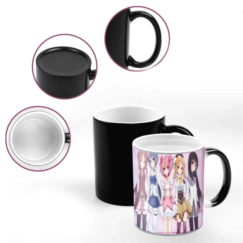 Puella Magi Madoka Magica Cartoon Manga Friends Birthday Gifts Color Changing Magic Ceramic Creative Coffee Mugs Tea Cups