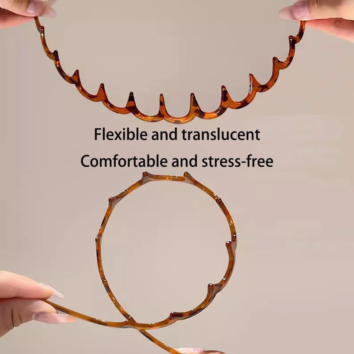 2 PCS Non-Slip Teeth Comb Headband Plastic Braided Thin Hair Bands Hair Accessories