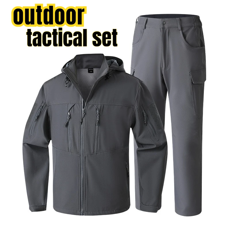

3-piece Men's Spring and Autumn Outdoor Tactical Set Training Workwear Assault Military Uniform+multi Pocket Elastic Pants Set
