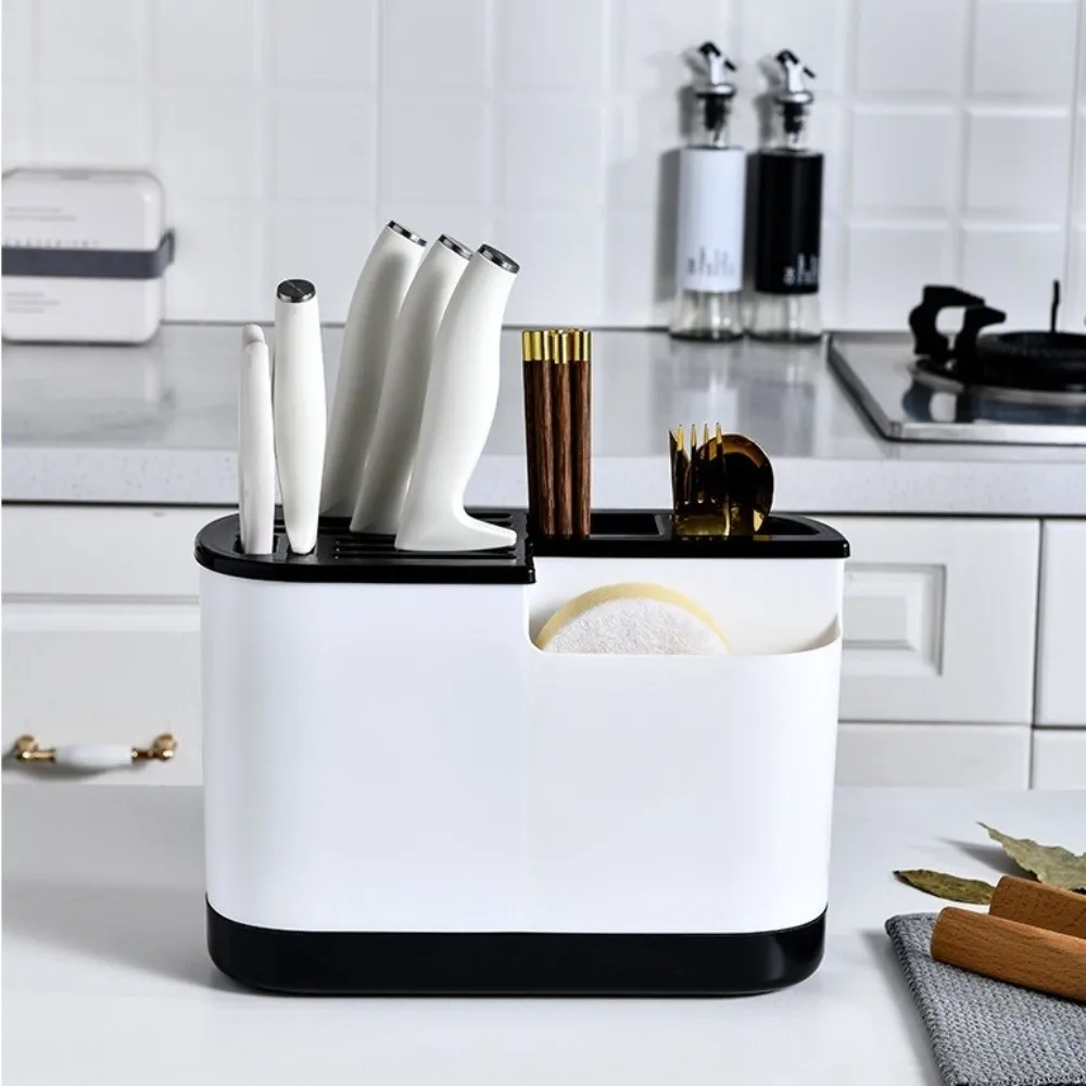 

Large Capacity Multi Kitchen Cutlery Holder Space Saving Chopstick Bucket Integrated Drainer Organizer Waterproof Stable