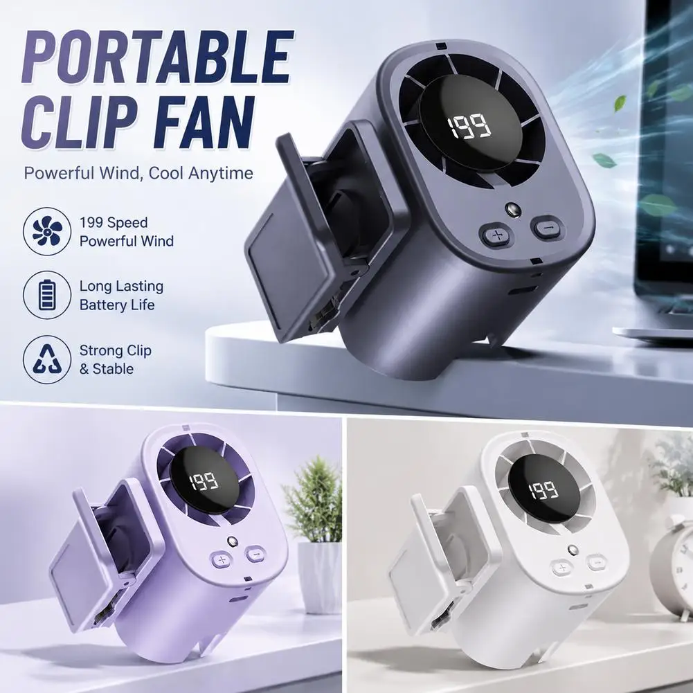 Fan Waist Hanging Neck Clip Handheld Small Fan Desktop Multifunctional High Wind Speed Small Fan