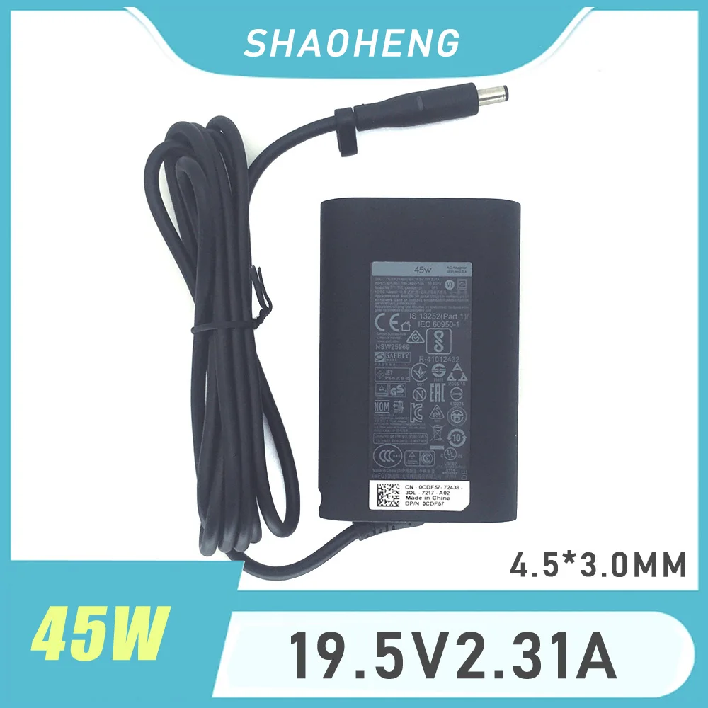 Cargador Original para ordenador portátil, 19,5 V, 2,31a, 45W, para Dell XPS 11, 12, 13, 5358, 5370, 5378, 5379, 9360, HA45NM140, LA45NM140, adaptador de CA