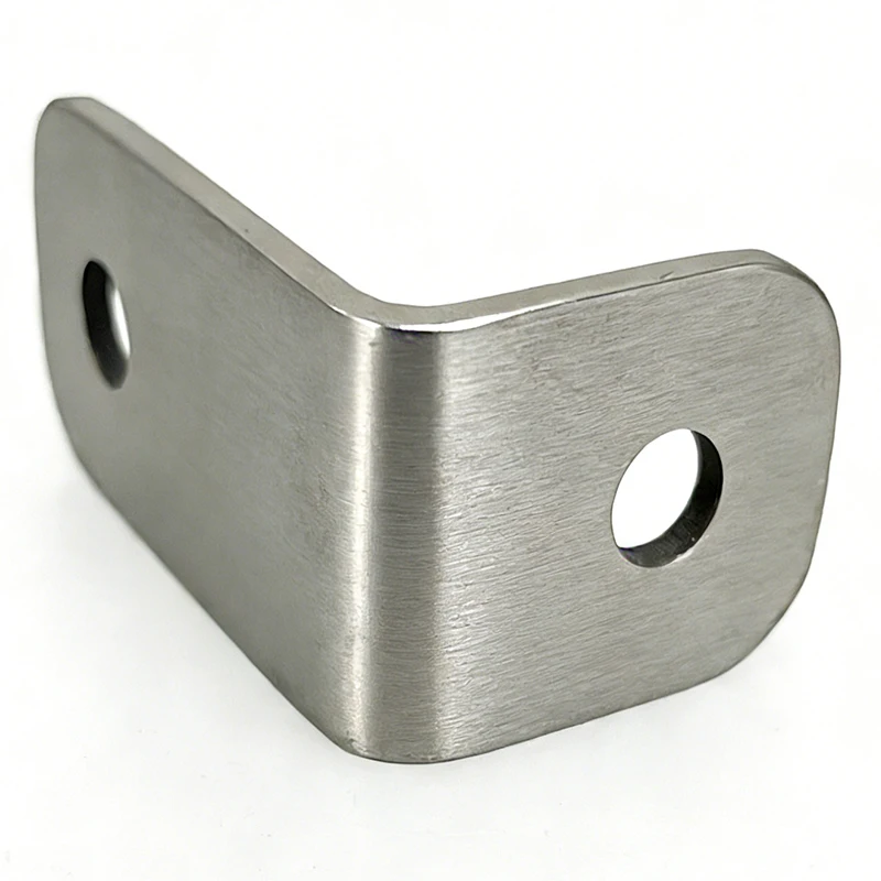 CNC Machining for Machining Service 304 Stainless Steel L-Shaped Bracket with Two Holes, Precision CNC Machined Mounting Support
