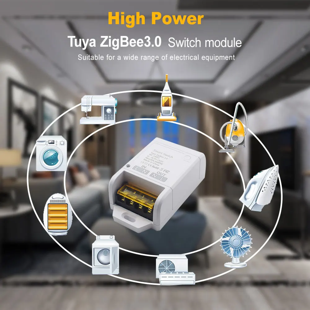 Imagem -04 - Zigbee-tuya Interruptor Inteligente Disjuntor Moldle on e Off Controller Elétrica 20a 30a 6000w Controle Remoto Alexa Smartlife App