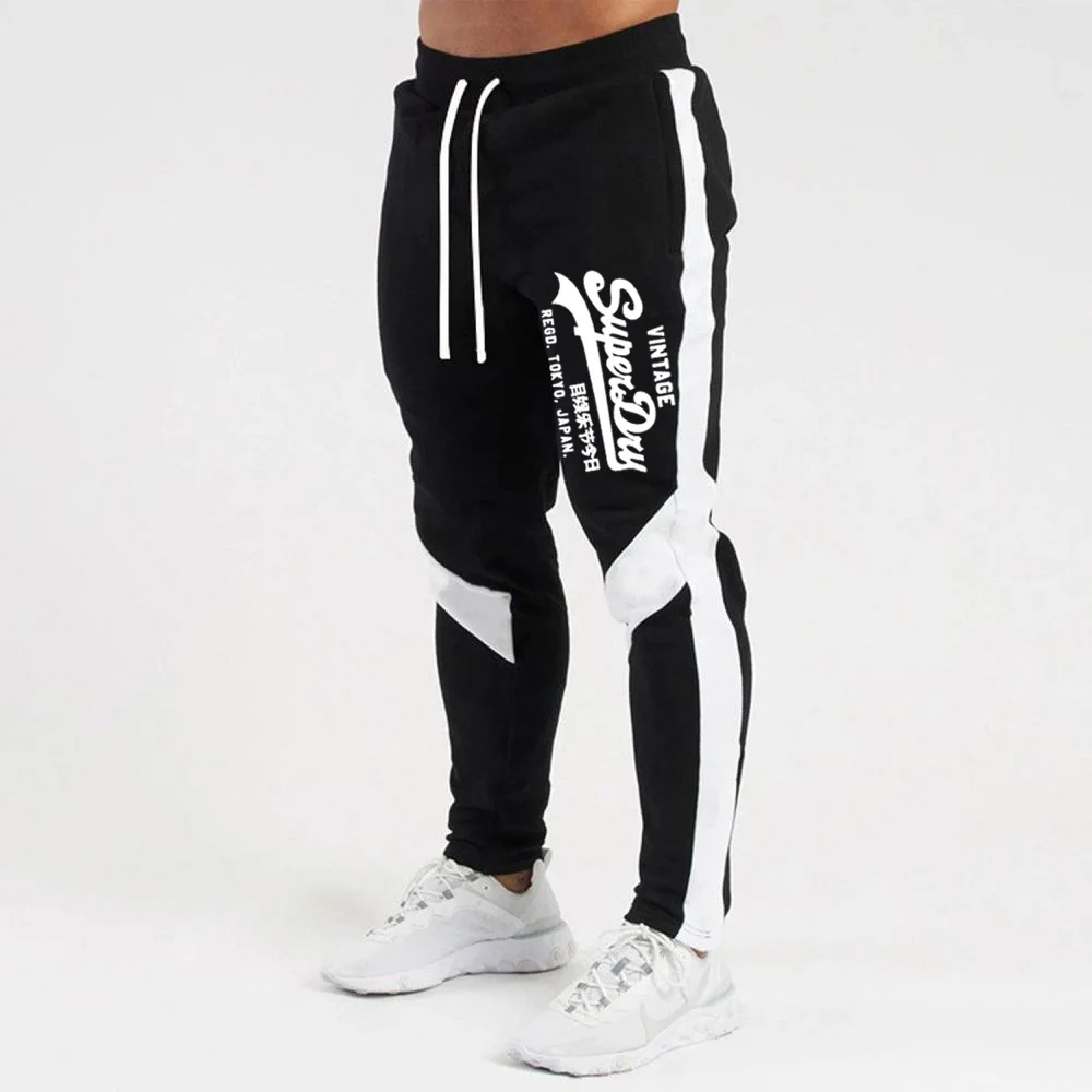 

2024 New Men's Casual Sports Pants Men's Spliced ​​Nine-Point Sports Elastic Cord Breathable Lace-up Trousers Sports Pants