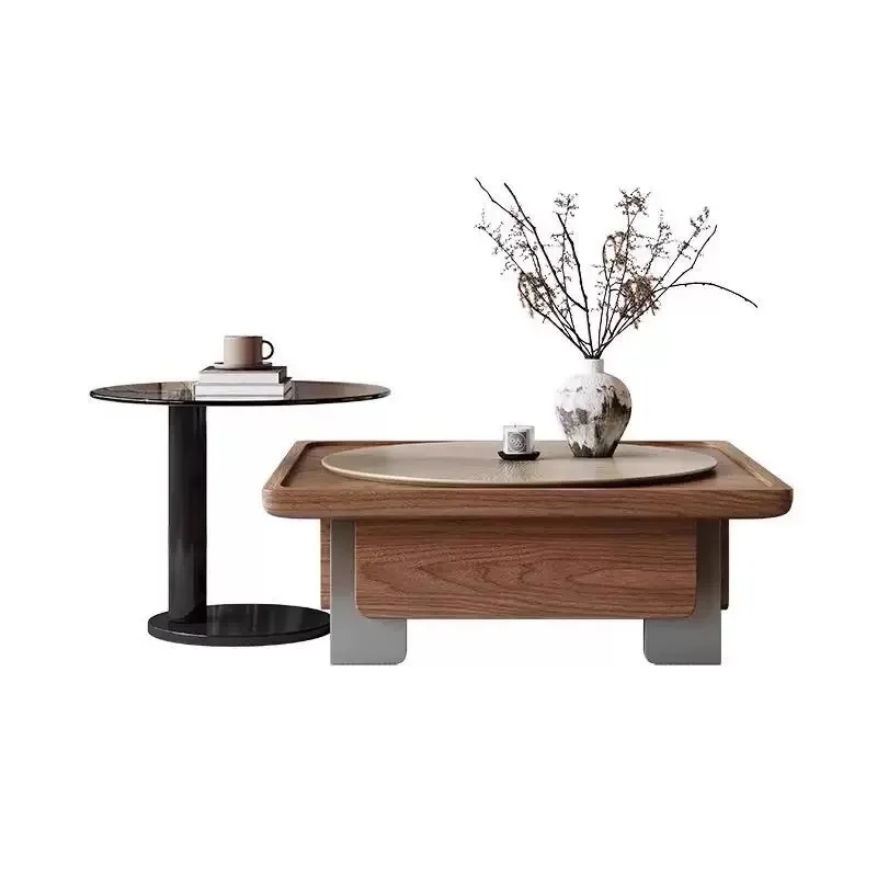 

wabi-sabi wind coffee table living room light luxury advanced size apartment household round edge table combination