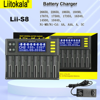 LiitoKala Lii-S8 Lii-S12 18650 Battery charger 8-Slot Auto-Polarity Detect For 26650 21700 14500 10440 16340 1.2V 3.7V battery