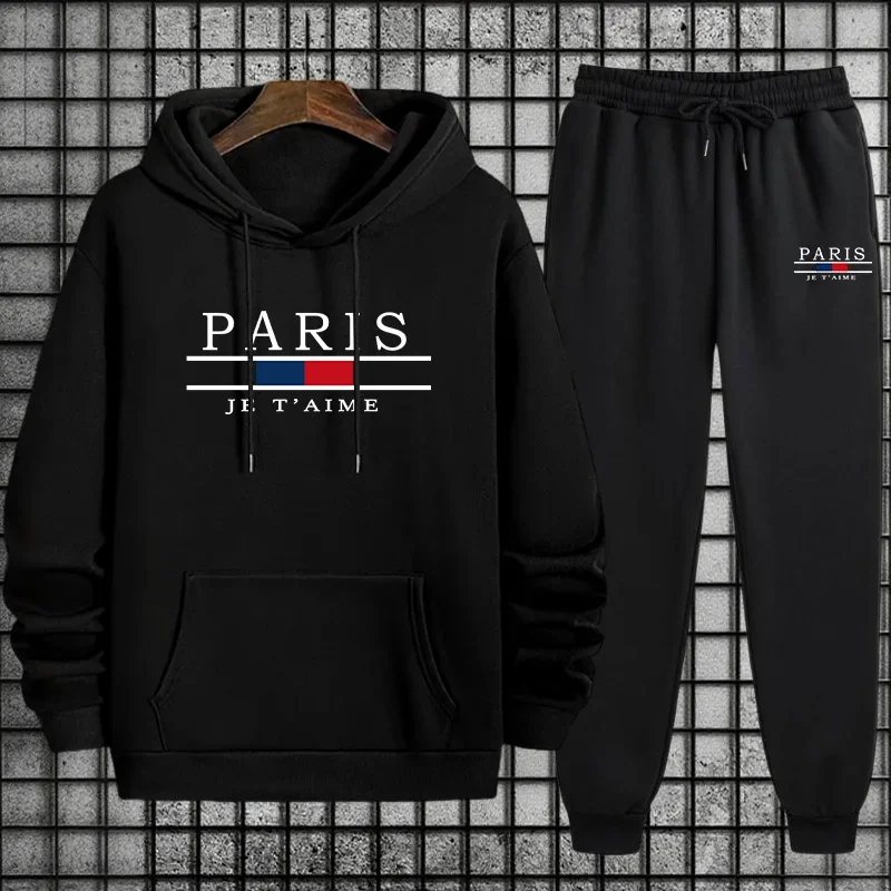 أزياء رجالي رياضية عارضة الطباعة بلوزات الشارع الشهير في الهواء الطلق الرياضة الركض ملابس رجالي قطعة واحدة هوديس السراويل #1