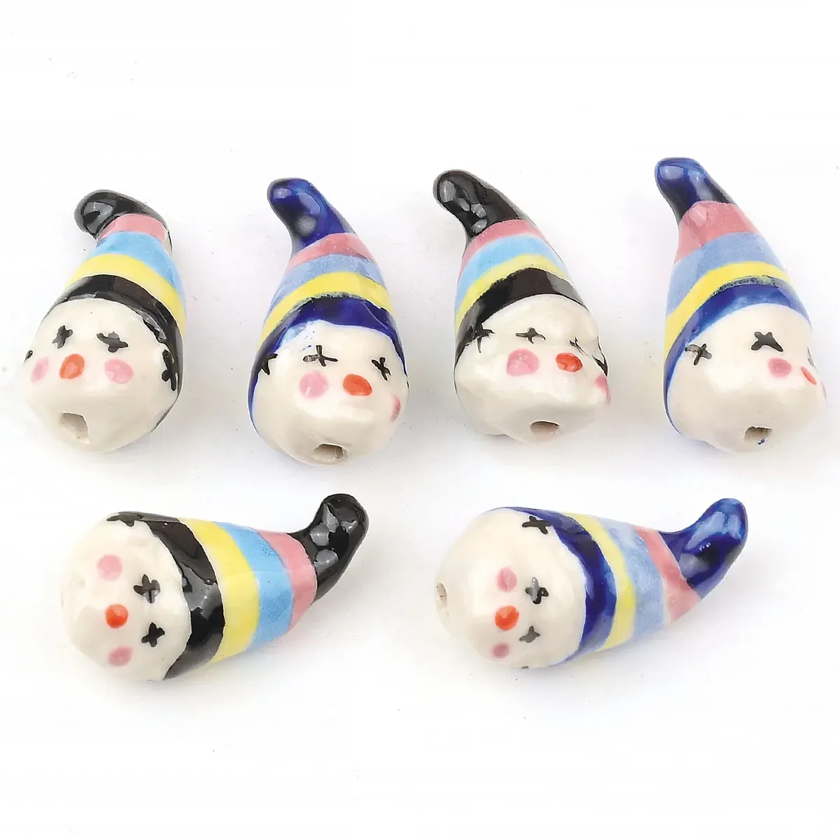 5pcs 1.3x2.5cm Random Mixing Animals Ceramic Beads For Jewelry Making DIY Earrings Necklace Loose Porcelain Bead Accessories