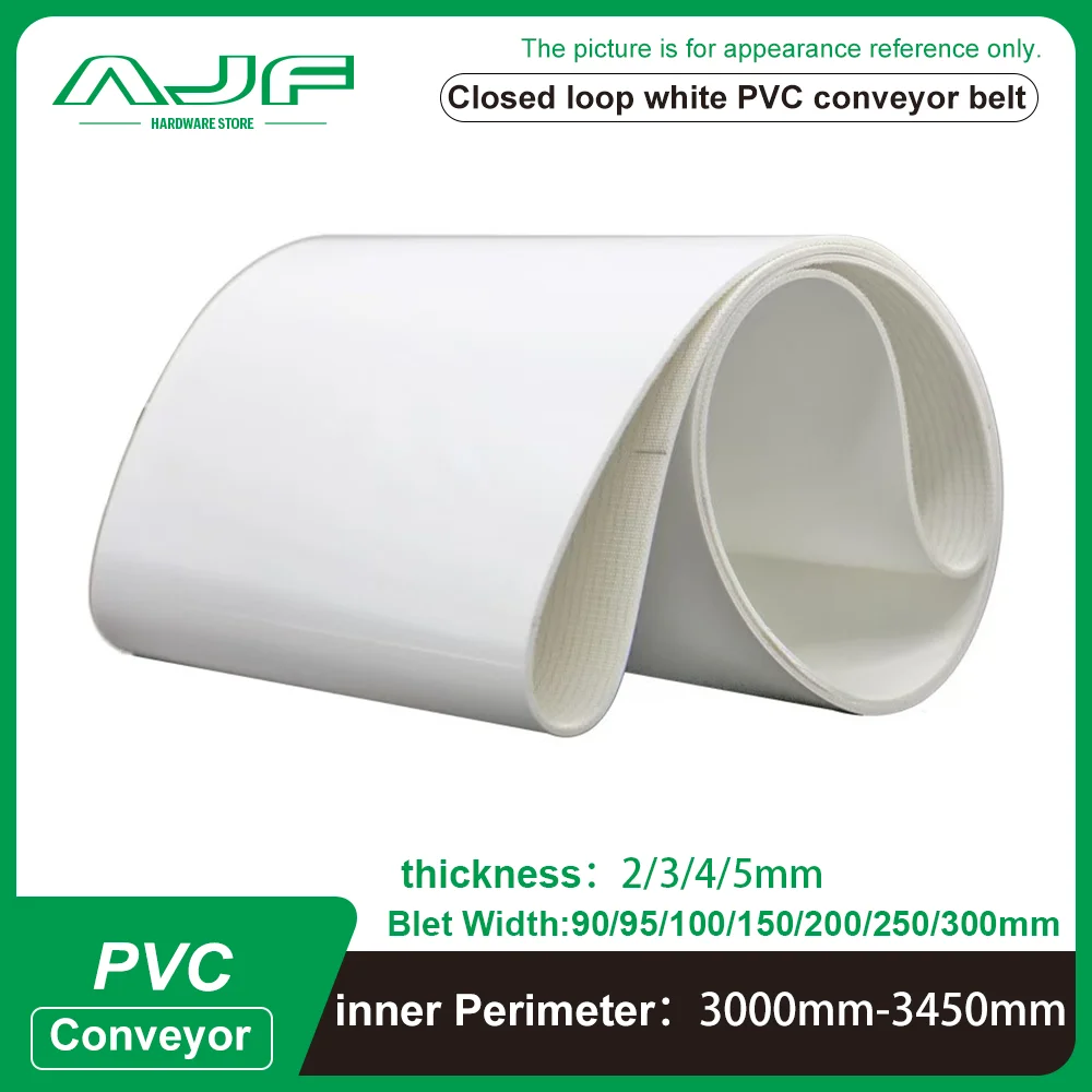 

white pvc conveyor belt Perimeter: 3000mm-3450mm width：90mm-300mm