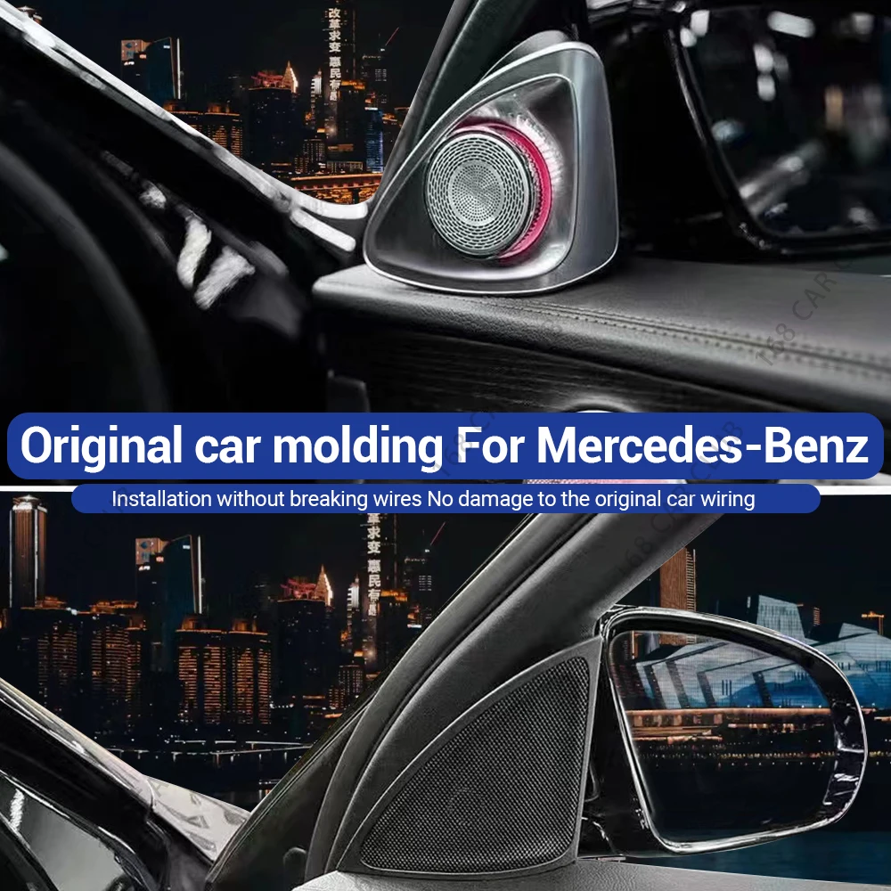 Led Lucht Ventilatieopeningen 3d Draai Tweeter Luidspreker Voor Mercedes Benz W213 W238 E53 E63 E-Coupe Auto 64 Kleuren Lnterior Decoratieve Verlichting