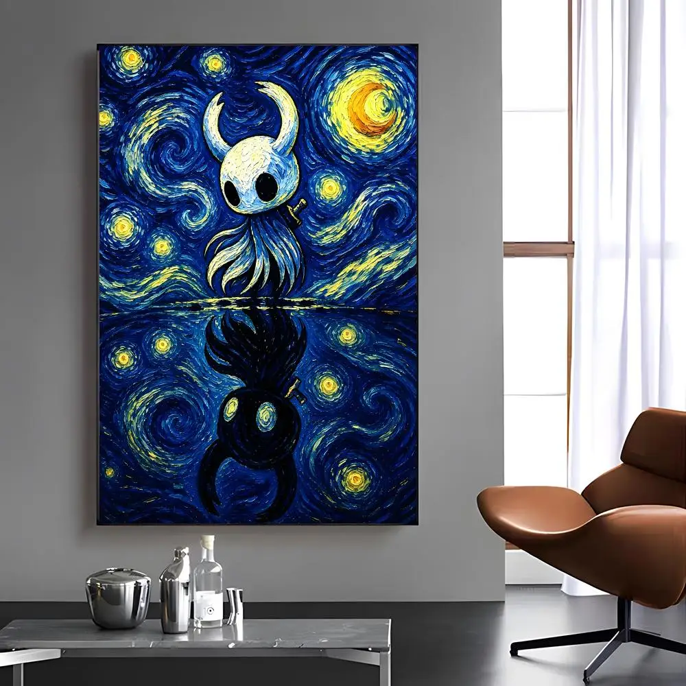 Game The H-Hollow Knight Painting Calligraphy Canvas Painting Art For Bathroom, Living Room Home Wall Decor Picture