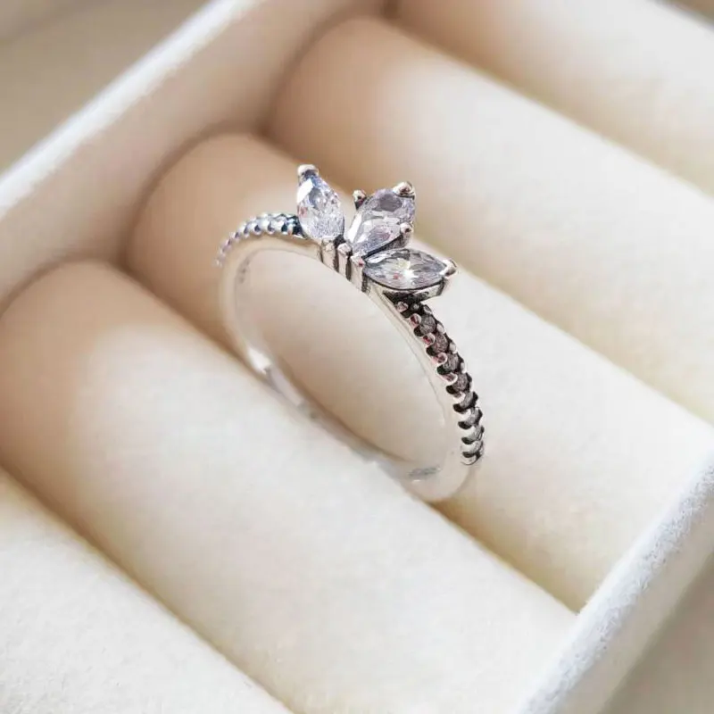 925 Sterling Silver Sparkling Herbarium Cluster Ring​ Fashion Style Jewelry For Women