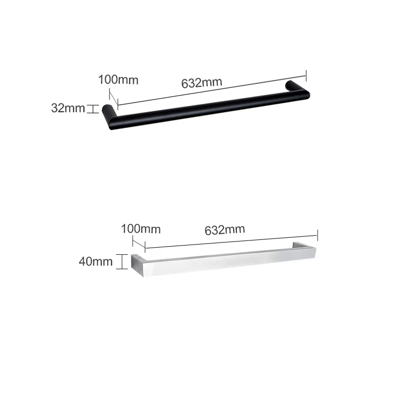 Rak Handuk Elektrik 304 Baja Tahan Karat 45 ° C Suhu Konstan 5 Menit Rel Handuk Panas 632*40/32*100Mm 110V/220V Penghangat Handuk