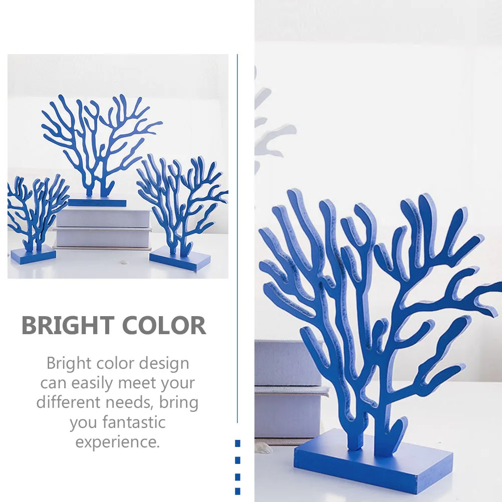 

1 Set Wooden Coral Ornament Mediterranean Home Decor For Party Supplies Ocean Theme Tabletop Decor Kids Room Housewarming Gift