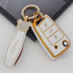 Auto Accessories For SEAT Ateca Leon FR 2 Ibiza For Skoda Octavia For VW Volkswagen Golf 7 MK7 Tiguan MK2 TPU Car Key Case Cover