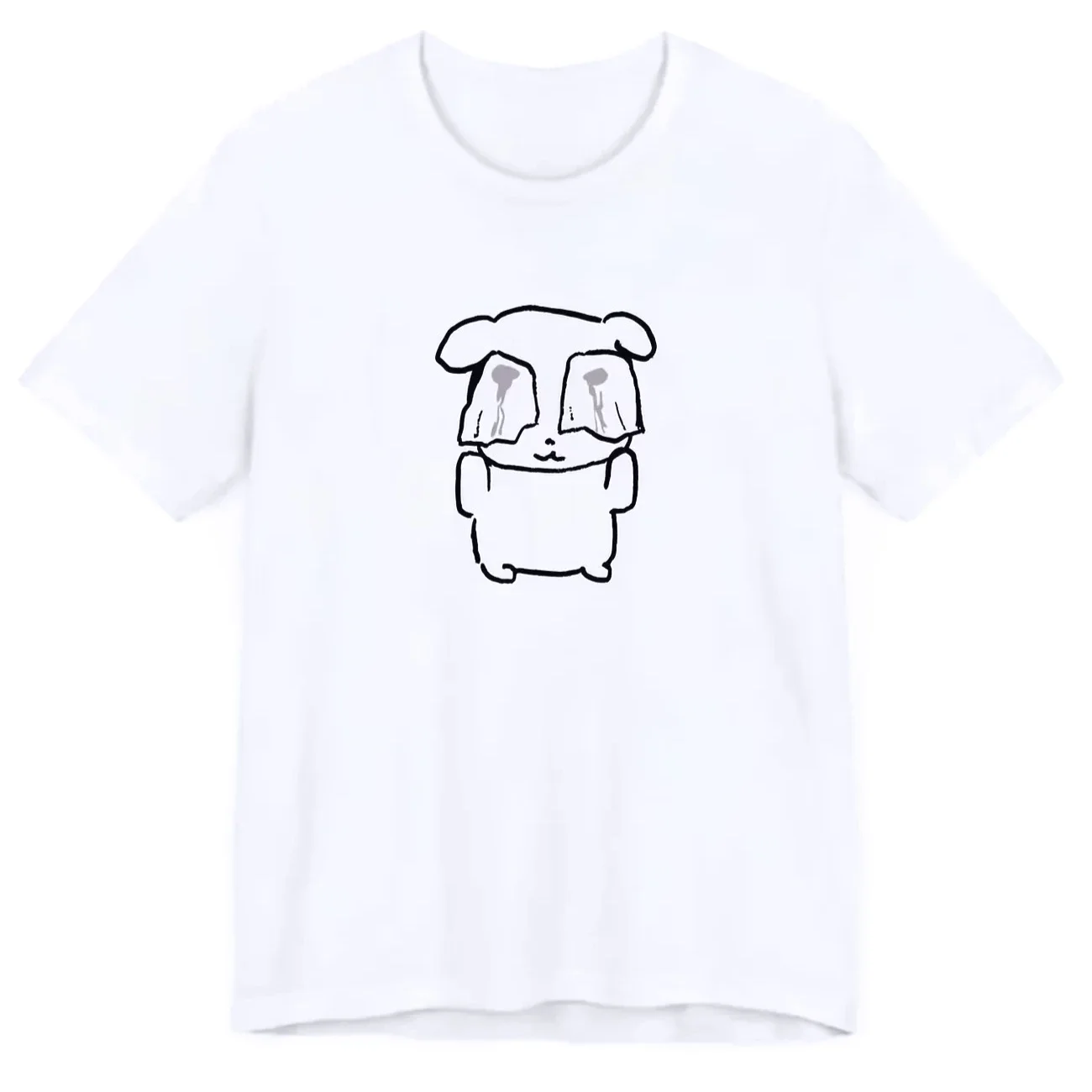 Funny Korean Hug Me T-Shirt Women Sad Bunny Rabbit Graphic Tee Harajuku Short Sleeve Casual Y2k Aesthetic Streetwear Mood Tops
